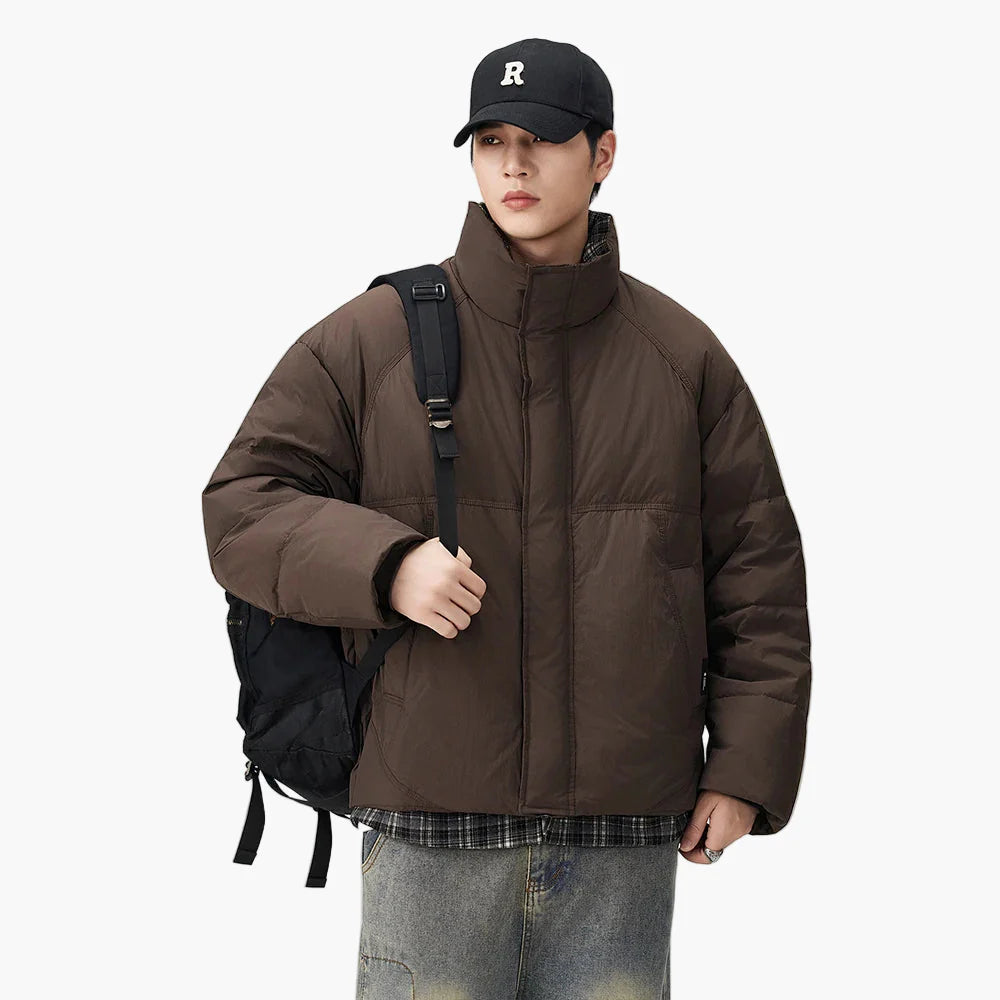 Herre Oversize pufferjakke i streetwear-stil – Avslappet overgangsjakke for hverdag og fritid
