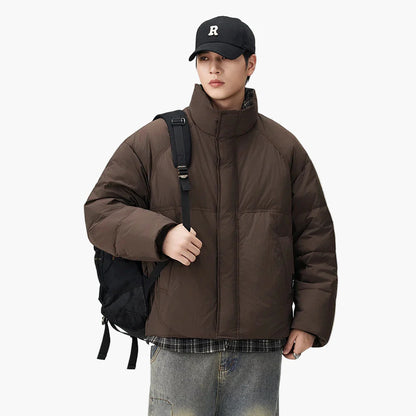 Herre Oversize pufferjakke i streetwear-stil – Avslappet overgangsjakke for hverdag og fritid