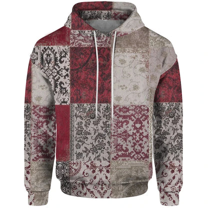 Sudadera con capucha y estampado de patchwork - Jersey estampado