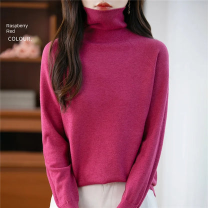 Dolcevita da donna a maniche lunghe, in maglia fine, modello basic