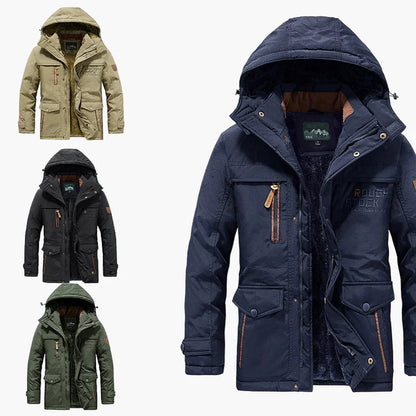 Parka d'hiver outdoor pour homme avec capuche – Veste de loisirs chaude et doublée pour les jours froids
