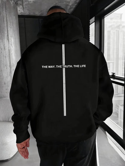 Sudadera unisex extragrande con capucha y estampado en la espalda, hoodie para hombre