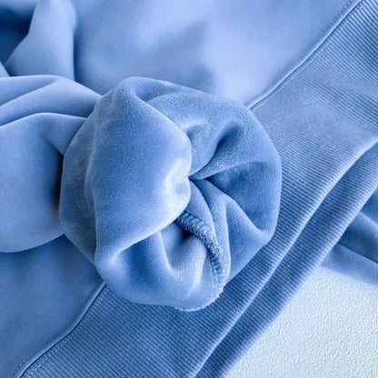 Felpa unisex a maniche lunghe e girocollo, con fodera in pile, polsini a coste, calda per l'inverno