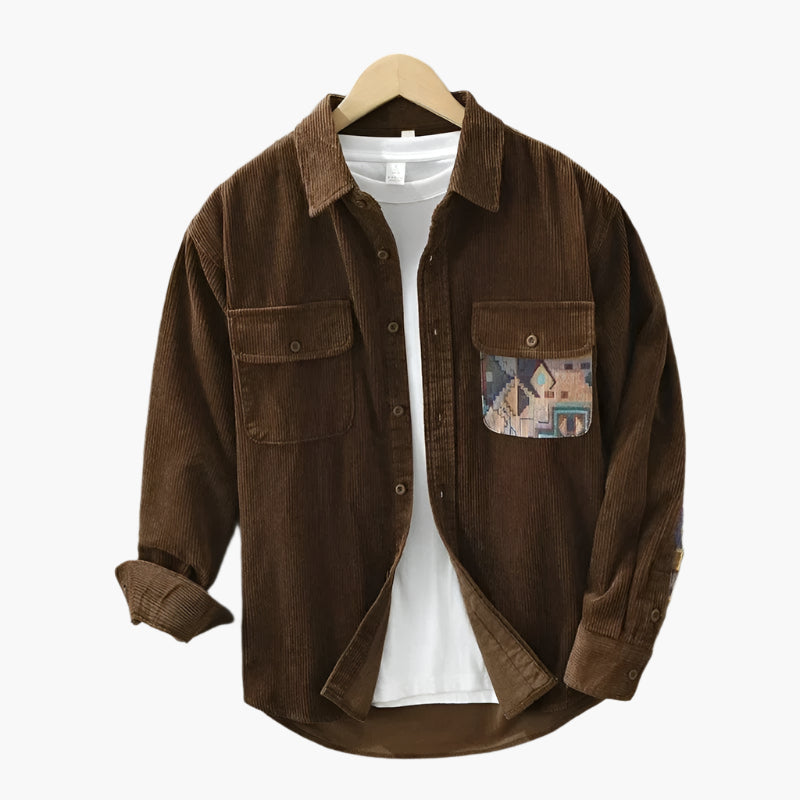 Camicia casual da uomo in stile vintage con tasca sul petto – Streetstyle casual per tutti i giorni e ufficio
