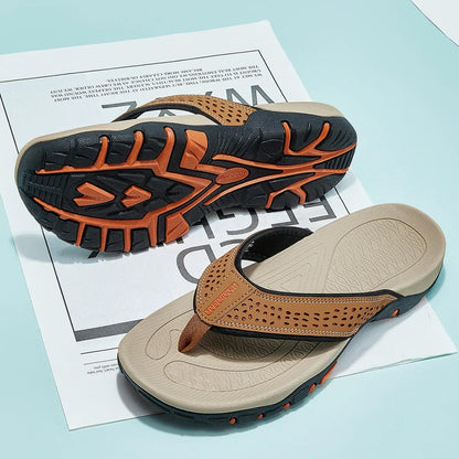 Herr Tåsandaler med fotvalvsstöd – Sportiga outdoor flip-flops för strand, vardag & fritid