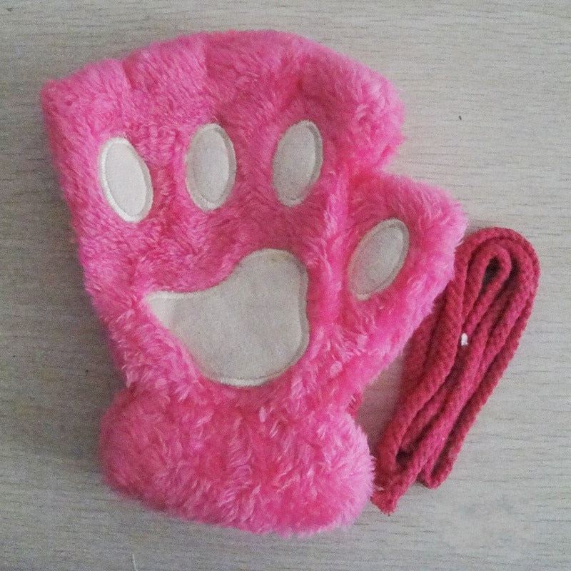 Kitty | Vingerloze handschoenen met pootafdruk