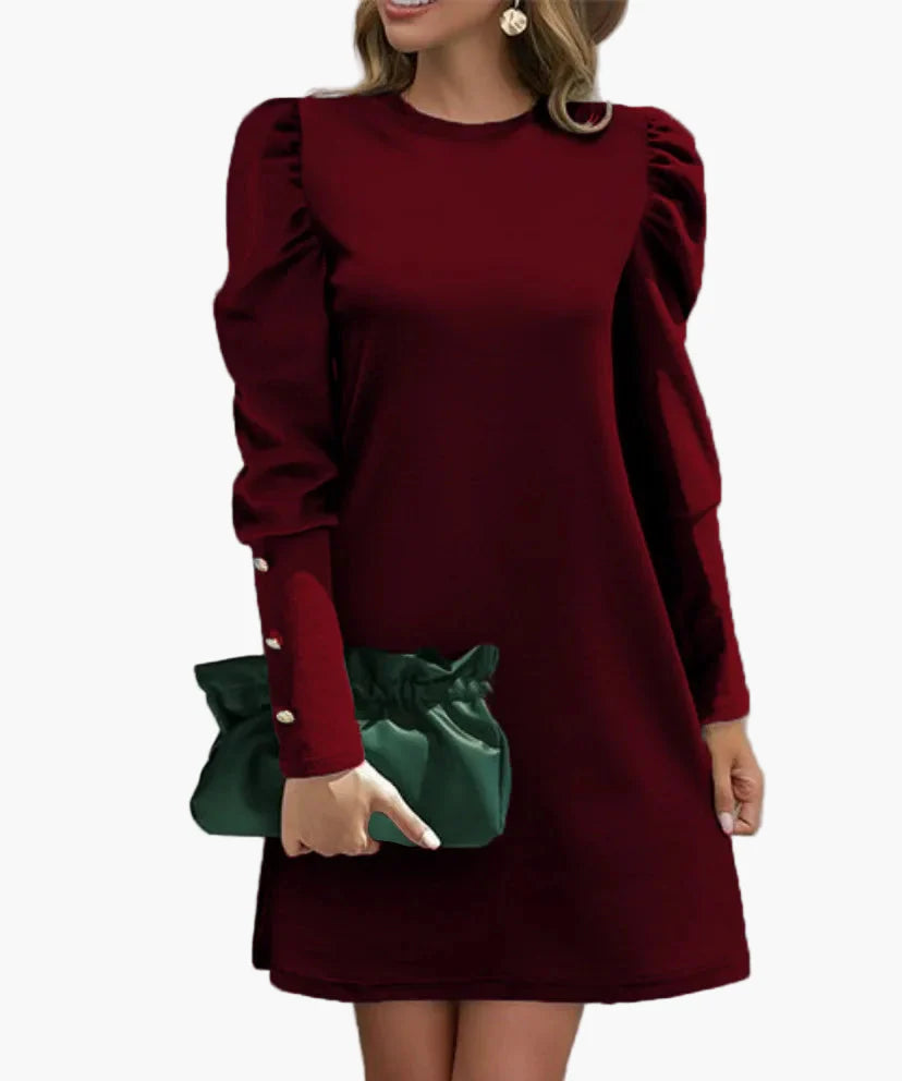 Abito da donna con maniche a sbuffo e look elegante – Perfetto per tutti i giorni e occasioni speciali