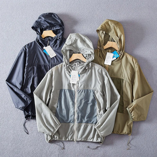 Let unisex-hættetrøje windbreaker med mesh-paneler