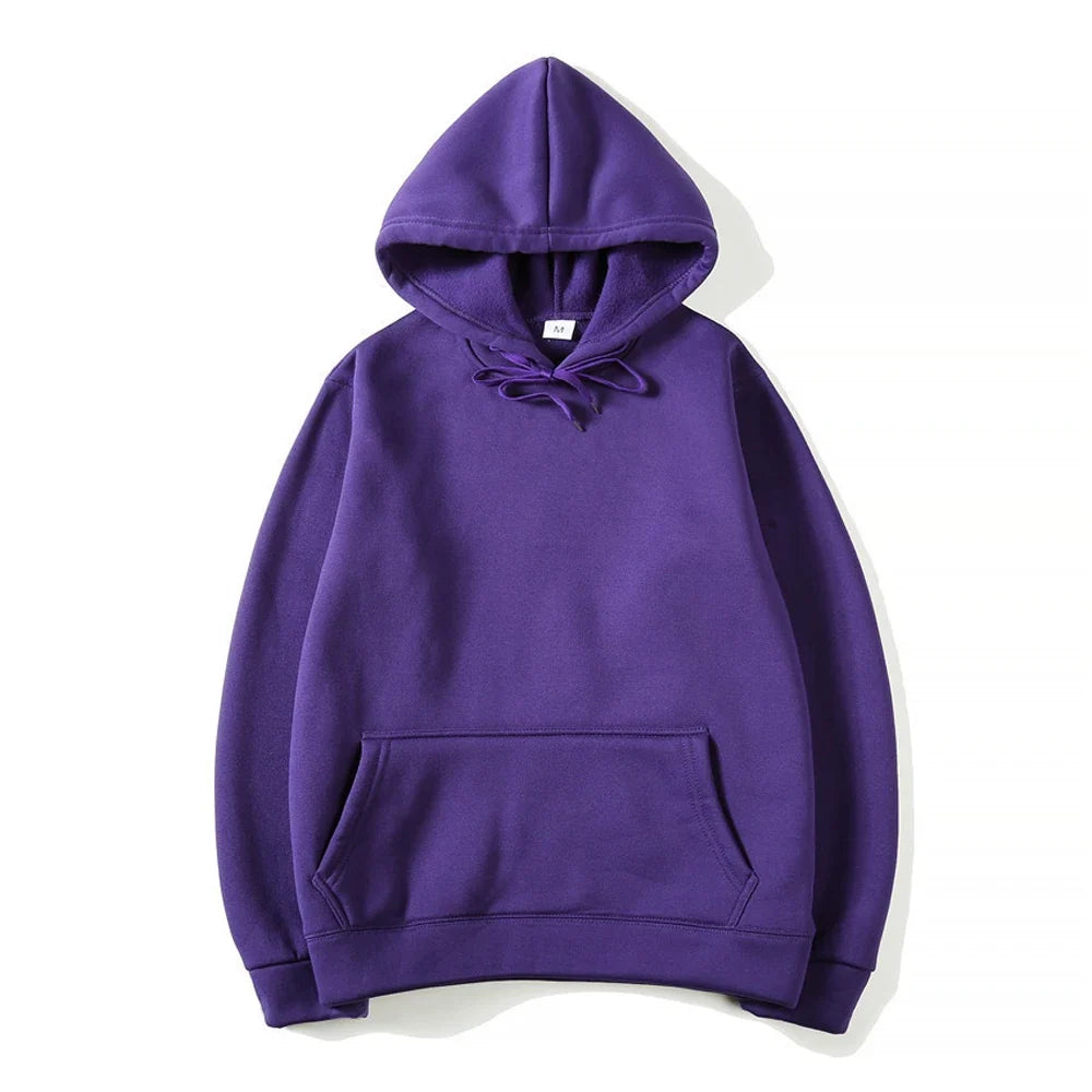 Unisex basic-hettegenser med kengurulomme og snøring