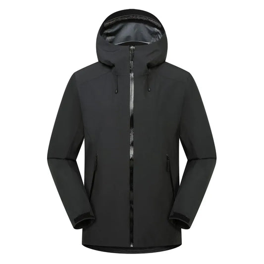 Chaqueta unisex con capucha para exteriores, impermeable y cortavientos, con cremallera