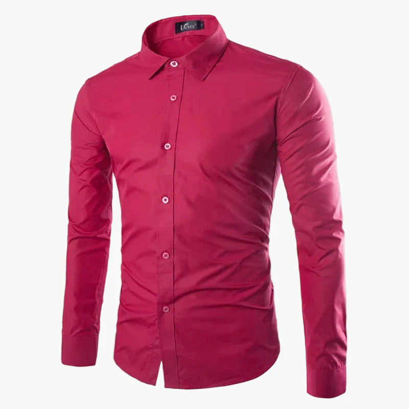 Męska koszula biznesowo-casualowa – Elegancka koszula z długim rękawem, slim fit, uniwersalna do biura i na co dzień