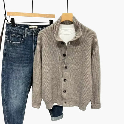 Herre strikke-cardigan i casual stil – Moteriktig fritidsstil med knappelukking