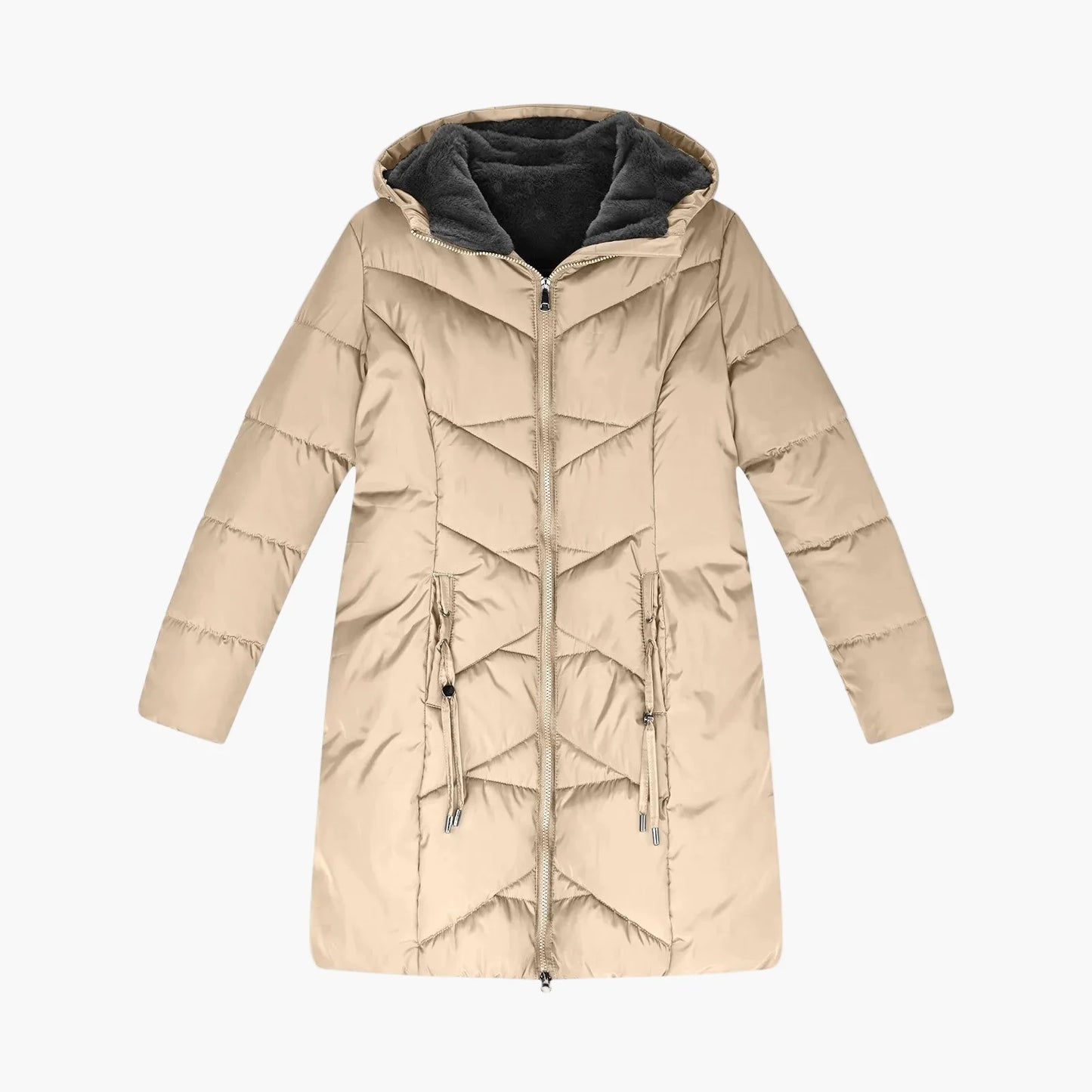 Manteau matelassé d'hiver pour femme avec capuche – Élégant manteau long pour les jours froids