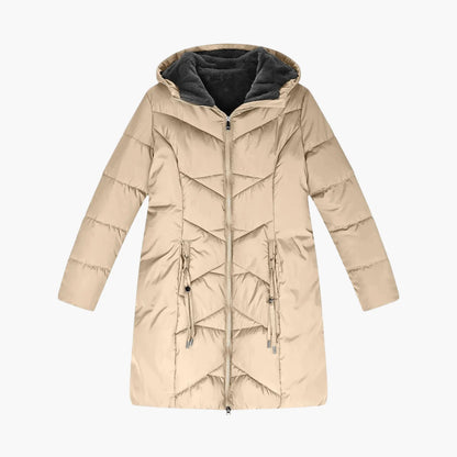 Manteau matelassé d'hiver pour femme avec capuche – Élégant manteau long pour les jours froids