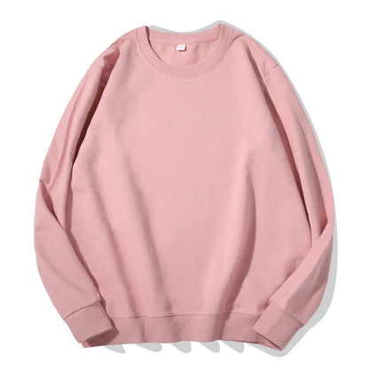 Sudadera unisex de manga larga con cuello redondo, colores lisos