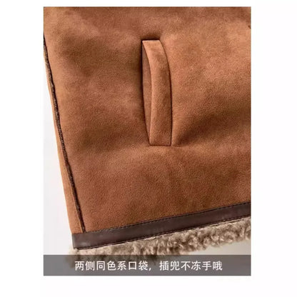 Veste d'hiver vintage décontractée pour femme avec doublure en teddy – Style décontracté pour le quotidien et l'extérieur