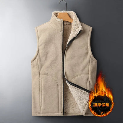 Unisex vinterfleecevest med ståkrage og fleecefôr