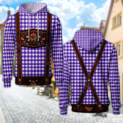 Sweat à capuche au design traditionnel avec imprimé de bretelles et de motifs