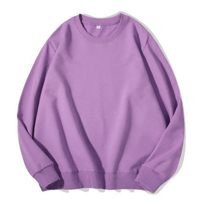 Sudadera unisex de manga larga con cuello redondo, colores lisos