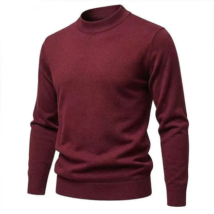 Herren Rollkragenpullover Basic Strickpullover Hochgeschlossen Cremefarben