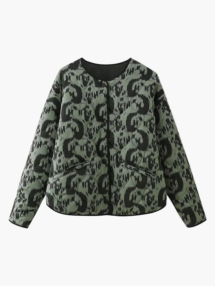 Damen Steppjacke im Boho-Stil – Casual Übergangsjacke mit modernem Muster für Alltag und Freizeit