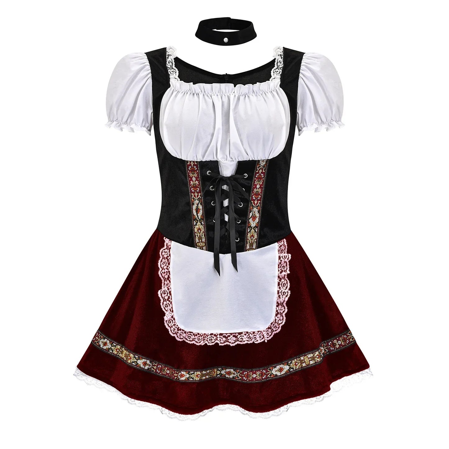 Damekostyme med dirndl, forkle og choker