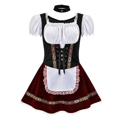 Damekostyme med dirndl, forkle og choker
