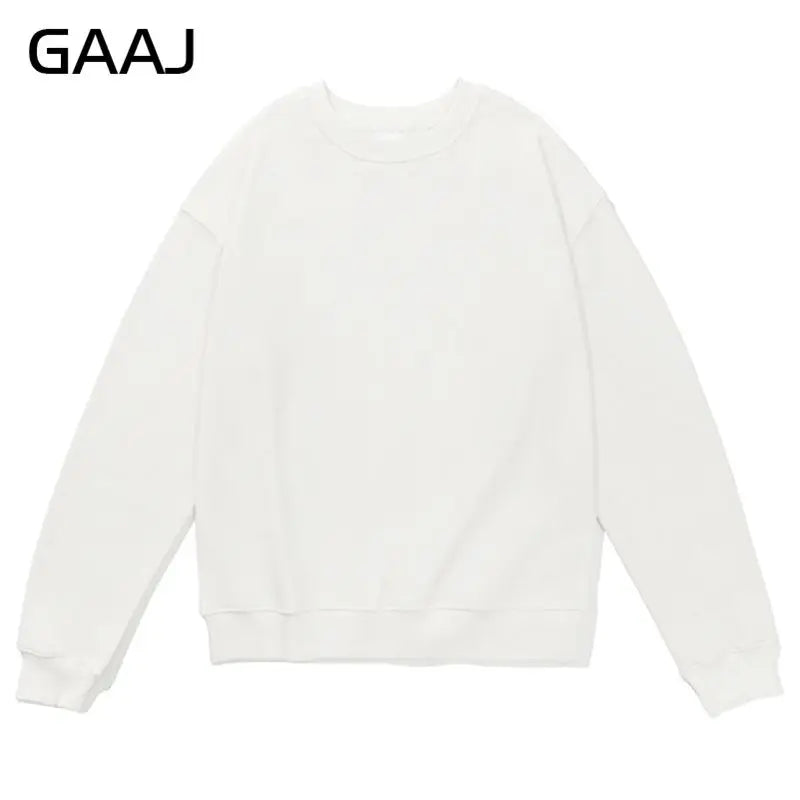 Unisex-sweatshirt med lange ærmer, rund hals, afslappet basic-overdel