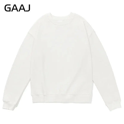 Unisex-sweatshirt med lange ærmer, rund hals, afslappet basic-overdel