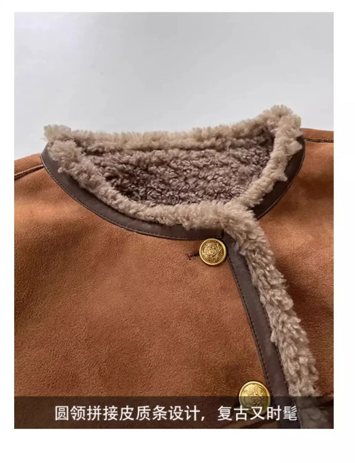 Veste d'hiver vintage décontractée pour femme avec doublure en teddy – Style décontracté pour le quotidien et l'extérieur