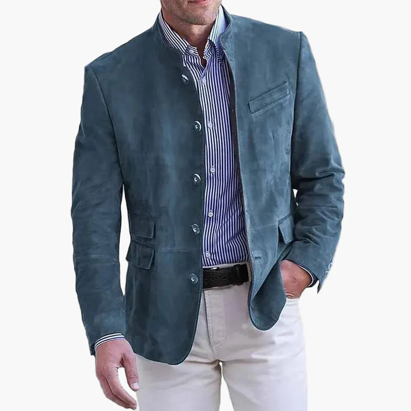 Heren colbert met opstaande kraag modern business casual elegant