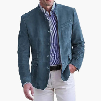 Heren colbert met opstaande kraag modern business casual elegant