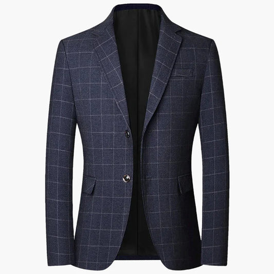Blazer de negocios a cuadros para hombre – Blazer elegante para oficina y ocasiones especiales