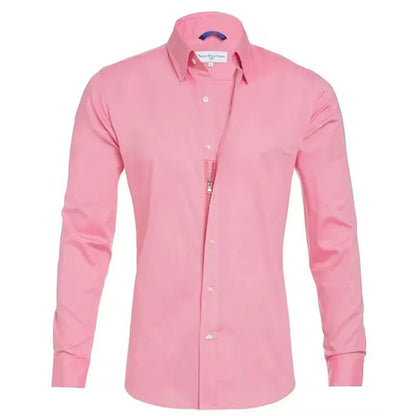 Herren Slim Fit Business Freizeithemd Langarm Modern Elegant