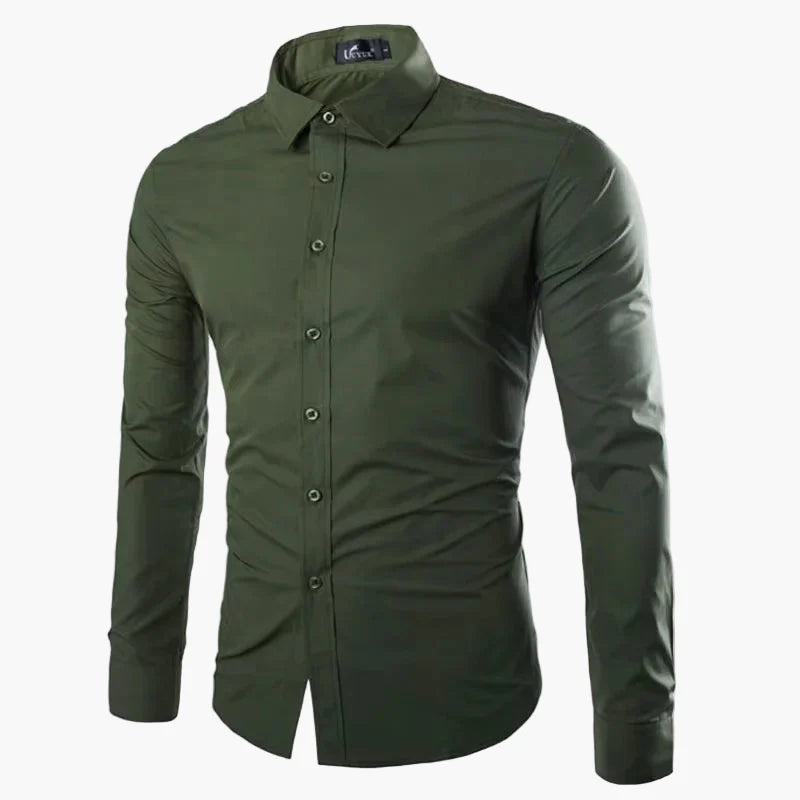 Męska koszula biznesowo-casualowa – Elegancka koszula z długim rękawem, slim fit, uniwersalna do biura i na co dzień