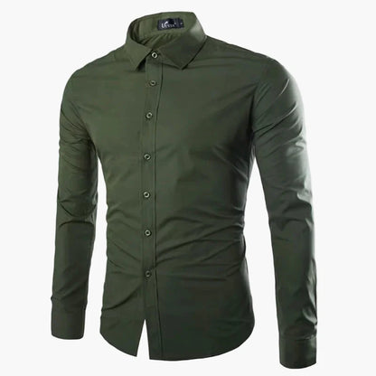 Męska koszula biznesowo-casualowa – Elegancka koszula z długim rękawem, slim fit, uniwersalna do biura i na co dzień