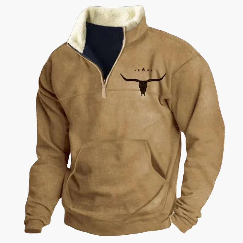 Maglione da uomo in pile western retrò con motivo etnico – Outdoor e tempo libero