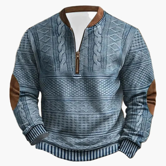 Suéter de punto para hombre con look vintage y cuello alto – Suéter a la moda para exteriores y ocio