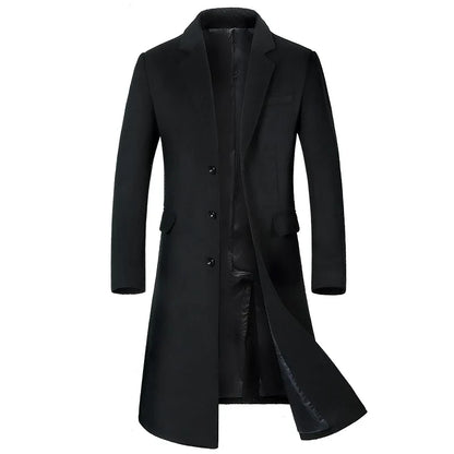 Cappotto da uomo business – Classico cappotto lungo invernale per tutti i giorni e ufficio