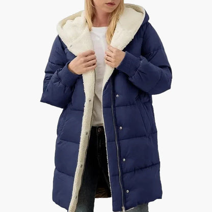 Cappotto trapuntato invernale da donna con cappuccio, giacca imbottita lunga, per tutti i giorni e tempo libero