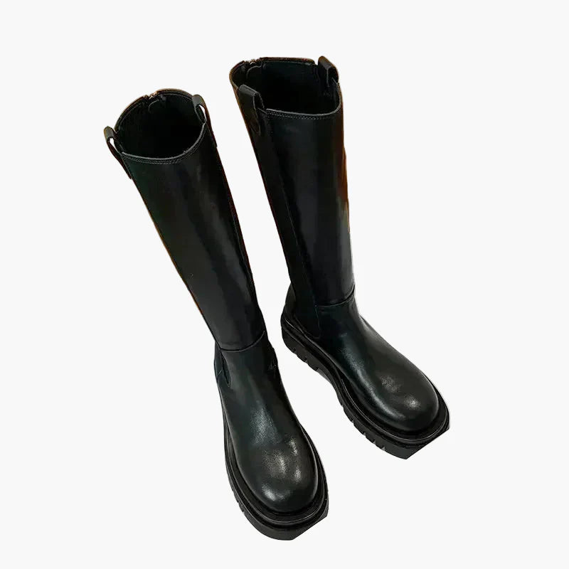 Damen Stiefel mit hohem Schaft und Chunky-Sohle – Modische Alltags-Boots für Herbst & Winter