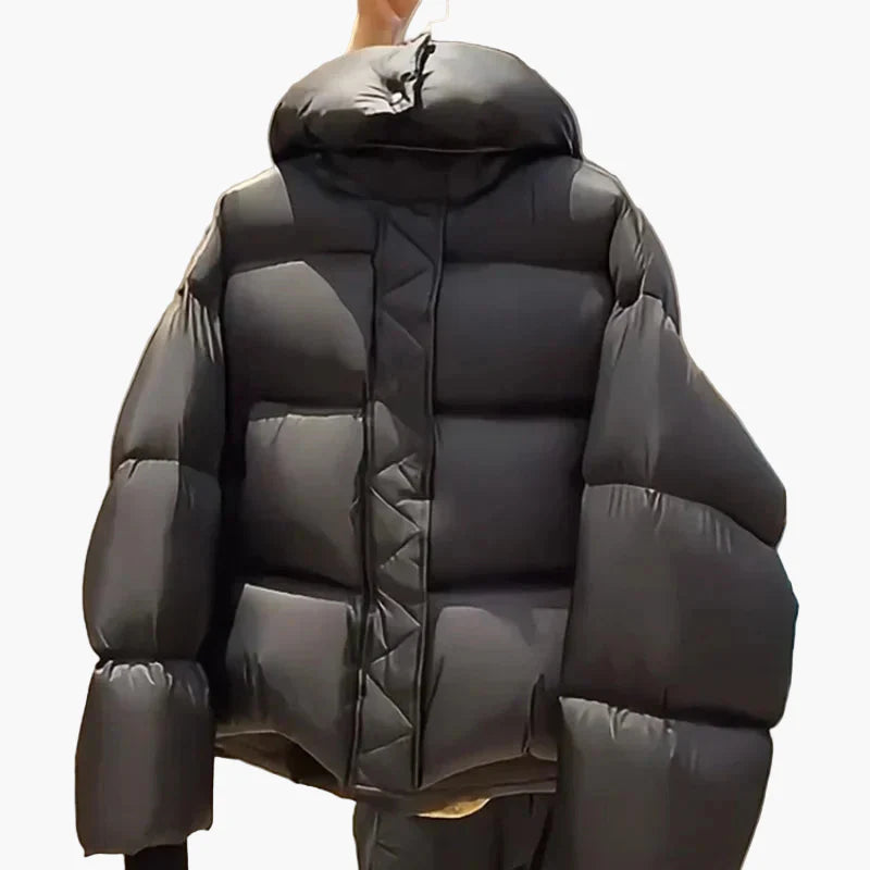 Herren Oversize Daunen-Look Winterjacke mit Kapuze – Modischer Puffer-Stil für kalte Tage