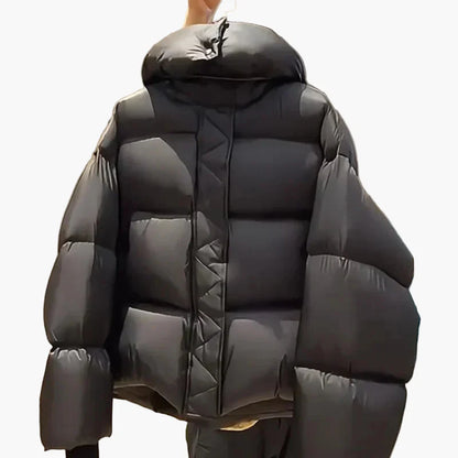Herren Oversize Daunen-Look Winterjacke mit Kapuze – Modischer Puffer-Stil für kalte Tage