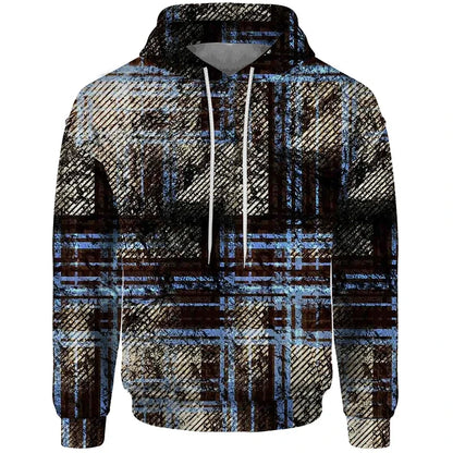 Sudadera con capucha y estampado de patchwork - Jersey estampado