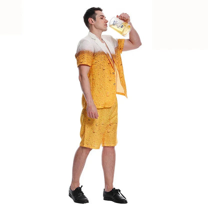 Kostium piwa – garnitur z piankowym wzorem