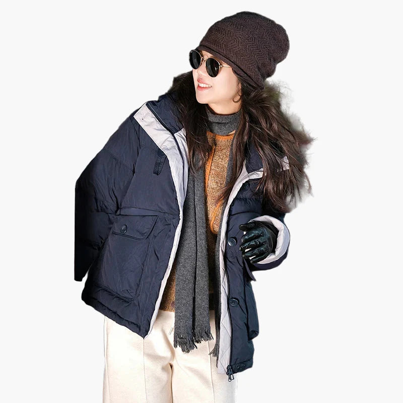 Damen Winter Steppjacke mit Kapuze – Modisch, Warm & Alltagsgeeignet