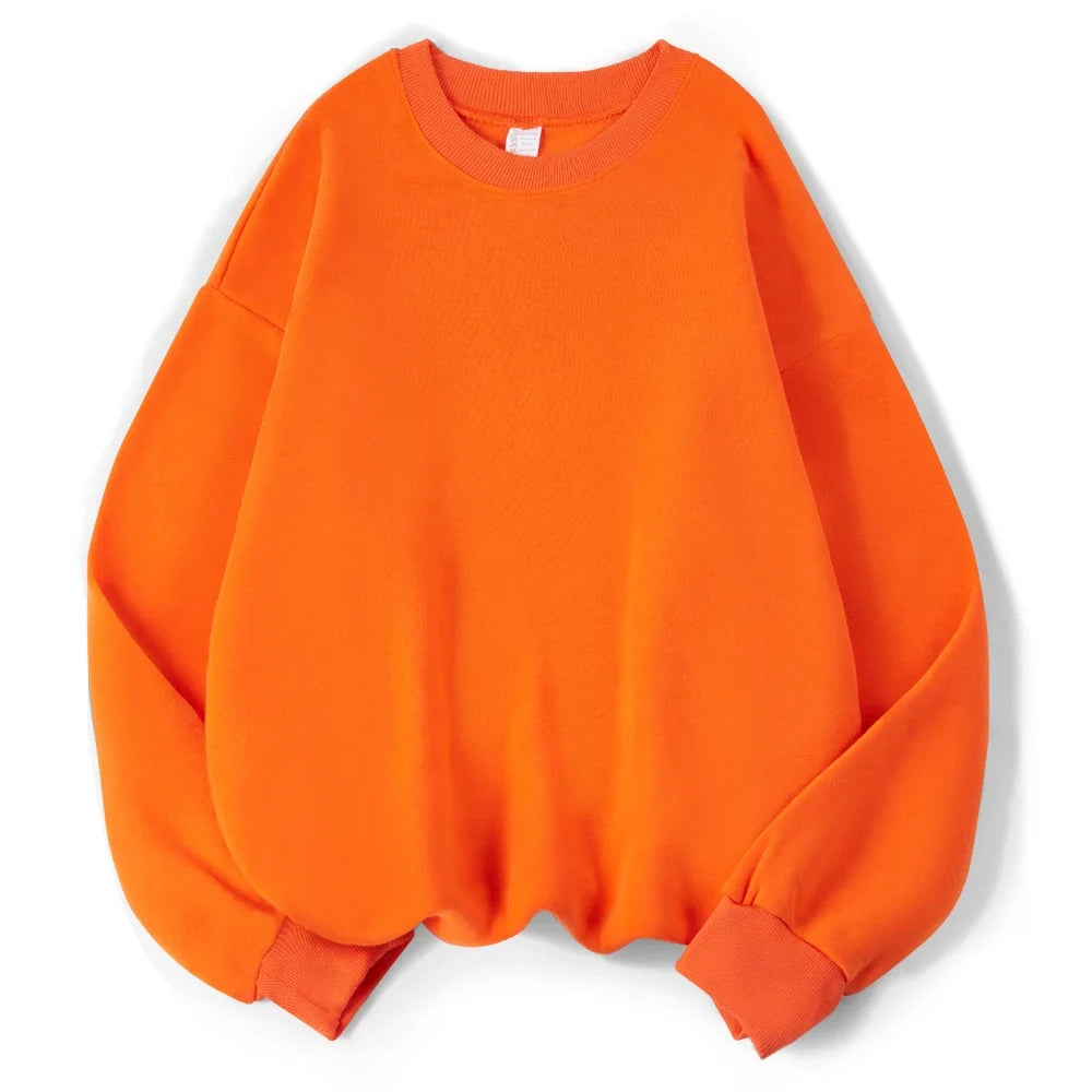 Unisex sweatshirt med rund hals, oversized genser i fiolett