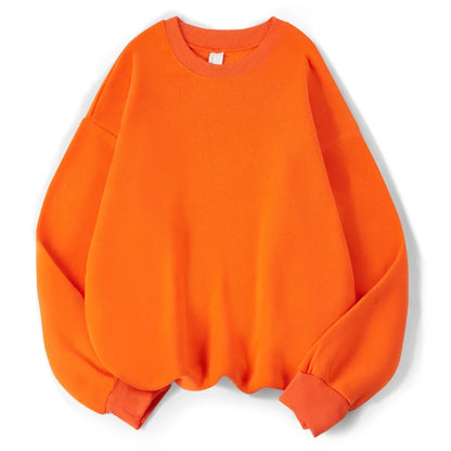 Unisex sweatshirt med rund hals, oversized genser i fiolett