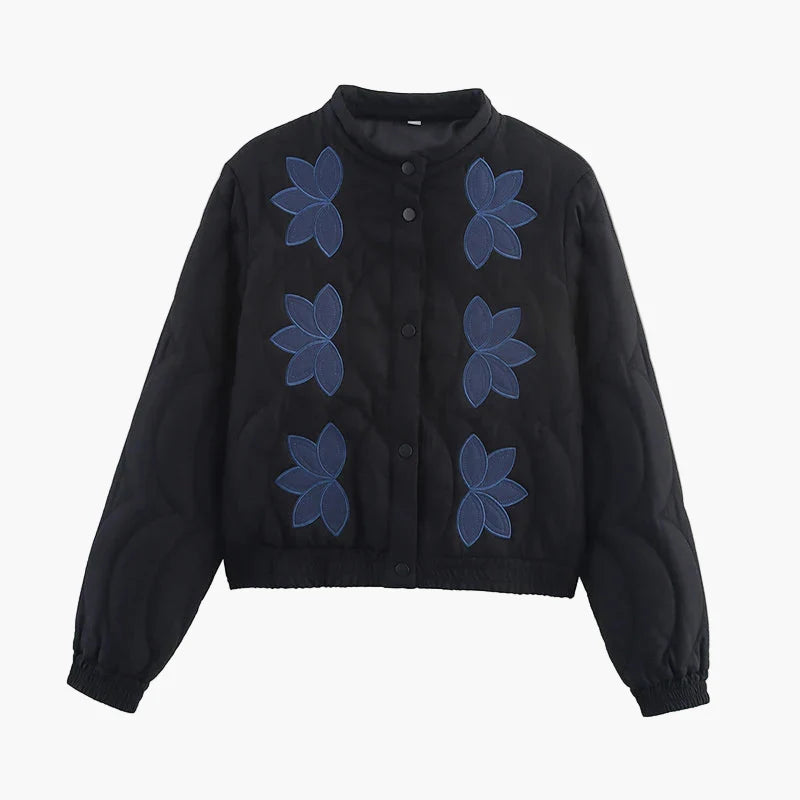 Chaqueta acolchada de mujer con estampado floral – Chaqueta de transición a la moda estilo boho para el día a día y tiempo libre