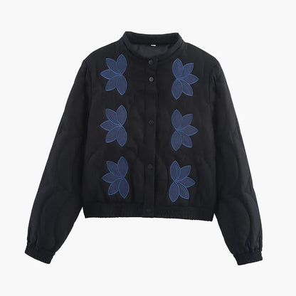Chaqueta acolchada de mujer con estampado floral – Chaqueta de transición a la moda estilo boho para el día a día y tiempo libre